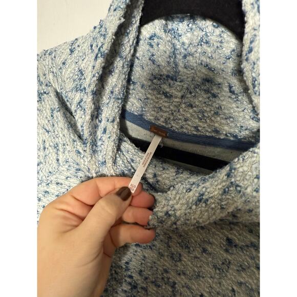 Free People BFF Cowl Neck Blue Knit Oversized Chunky Flowy Sweater Women's XS/S - Picture 4 of 9
